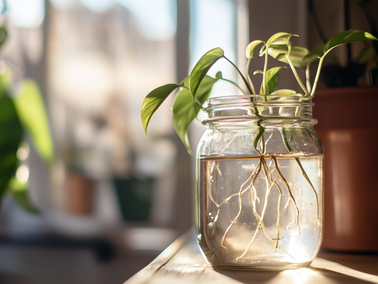 Hoe stek je planten op water?